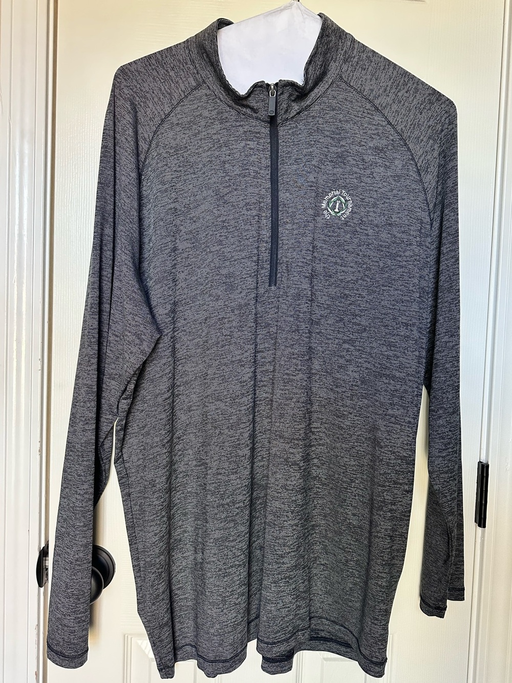 the Memorial Tournament Golf Heather Charcoal Quarter-Zip Pullover Lightweight